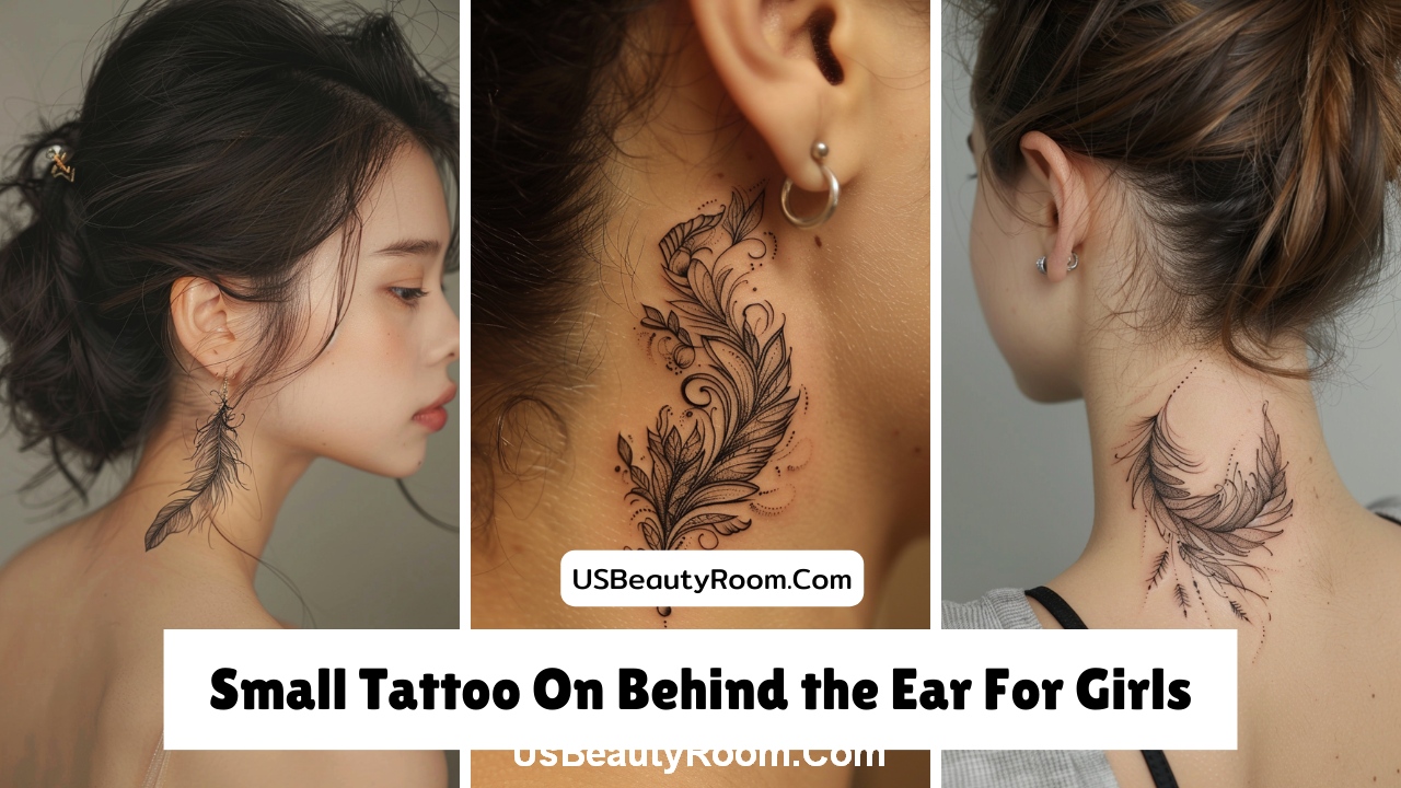 Small Tattoo On Behind the Ear For Girls