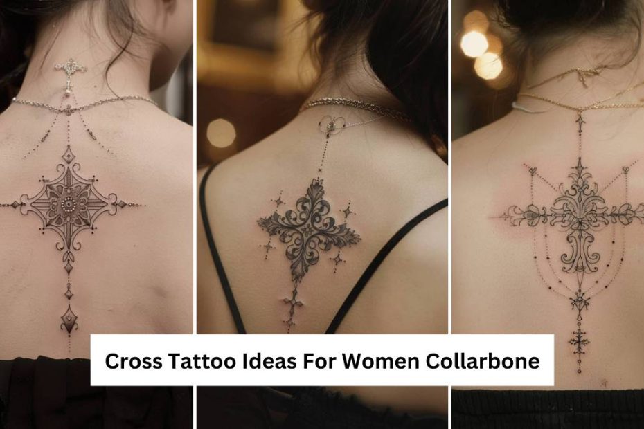 Cross Tattoo Ideas For Women Collarbone