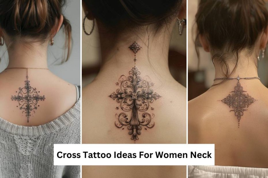 Cross Tattoo Ideas For Women Neck