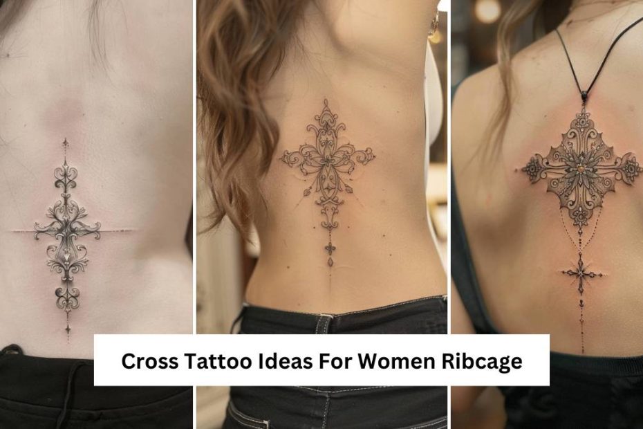 Cross Tattoo Ideas For Women Ribcage