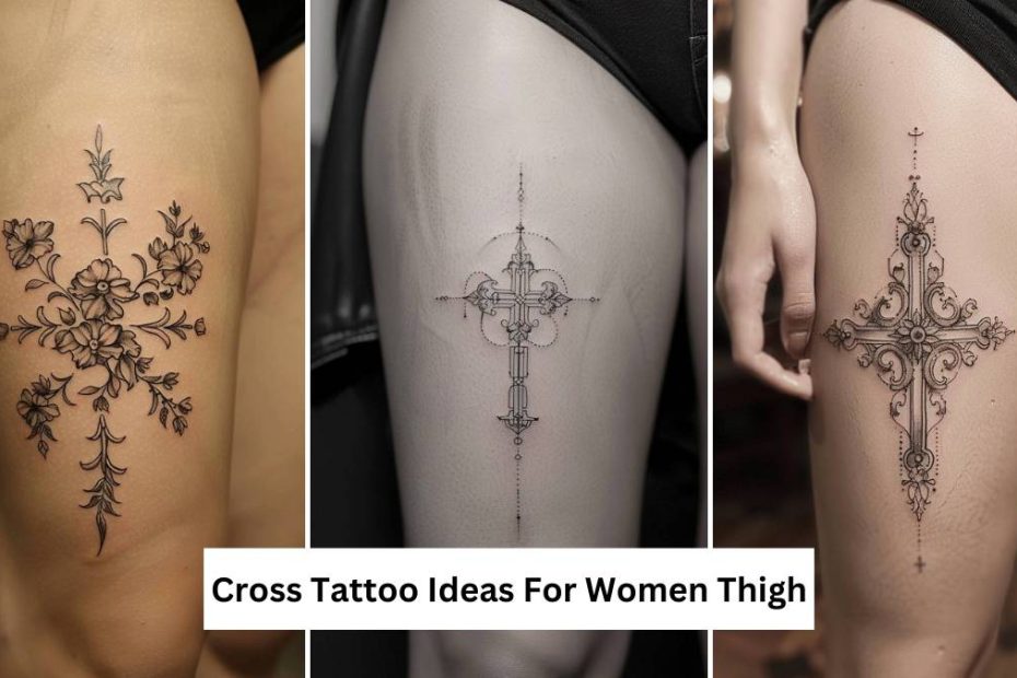 Cross Tattoo Ideas For Women Thigh