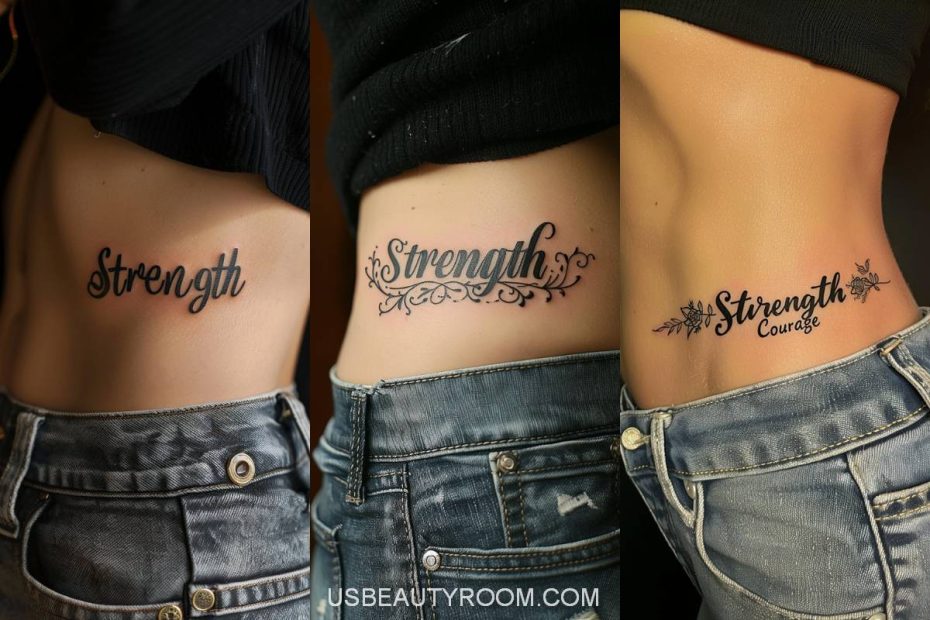 Lettering Tattoo Ideas For Men Stomach